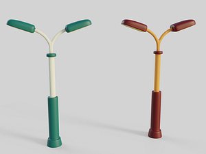 Cartoon Street Light 10 3D model