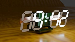 Digital LED Clock 3D Model Low Poly PBR Commercial Ready 3D model
