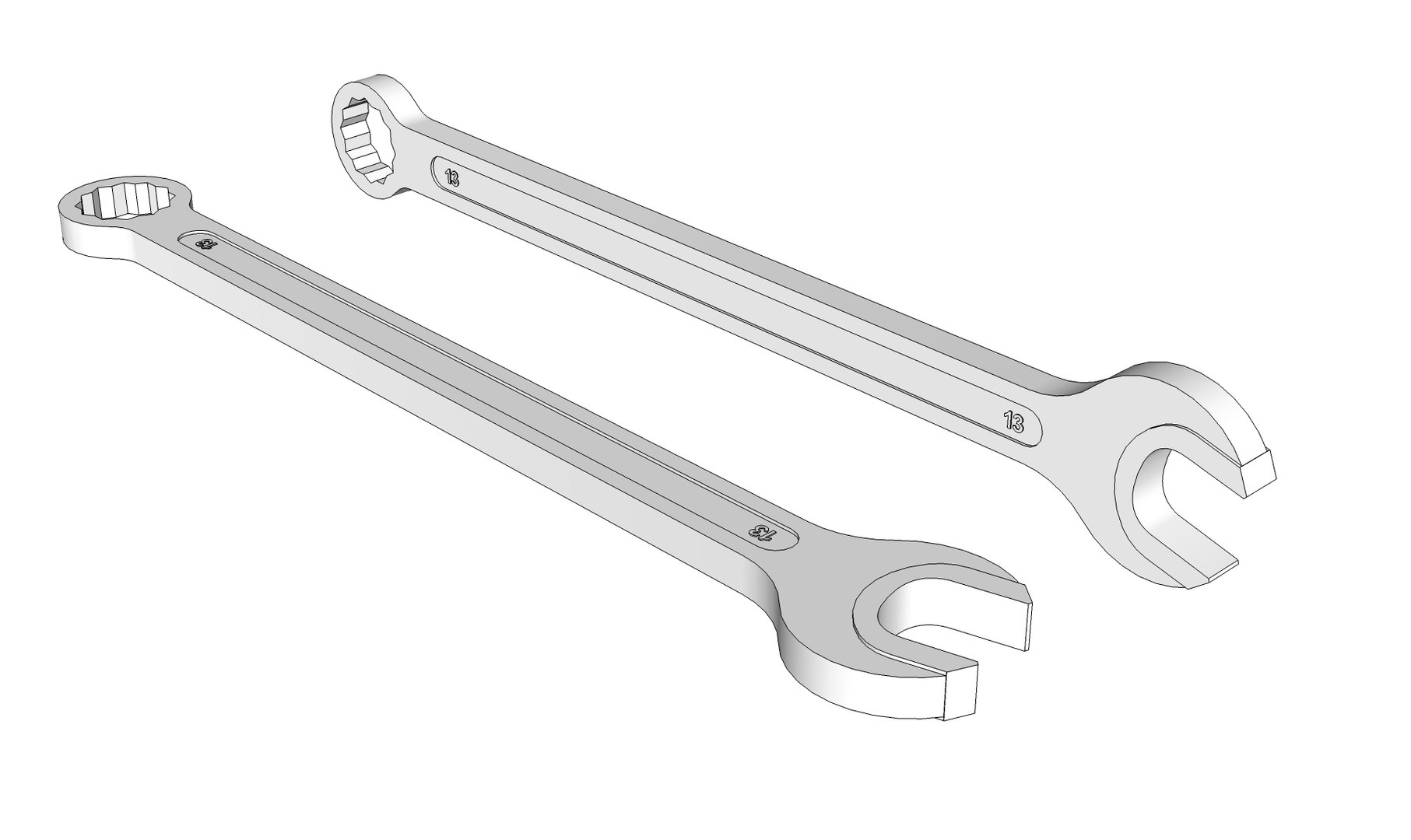 3d Open End Ring Spanner Model Turbosquid 2142719