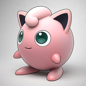 3D jigglypuff pokemon stylized model