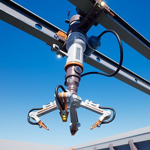 sci-fi industrial robotic crane 3D model