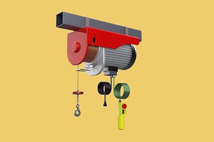 WINCH STANDARD ELECTRIC REMOTE MINI HOIST CRANE GANTRY ROPE HOOK 3D