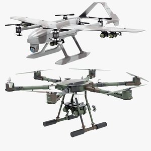 Generic Military Drone Bundle 3D model
