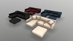 Sectional Fabric Sofa Cushion Couch with Single Seat Low-polyPBR