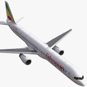 Boeing 757-300 Ethiopian Airlines Rigged 3D Model