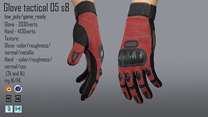 FPS hand glove tactical 05 s8 3D