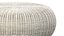 White wicker rattan pouf