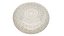 White wicker rattan pouf