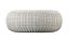 White wicker rattan pouf