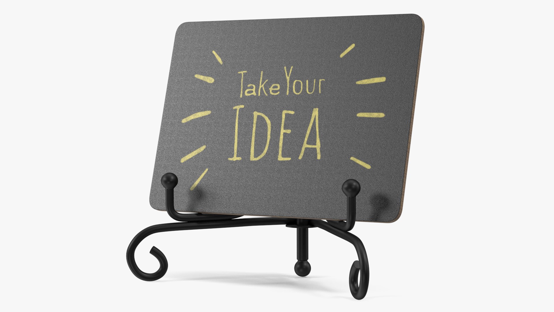 Small Wooden Chalkboard Black 3D model preview