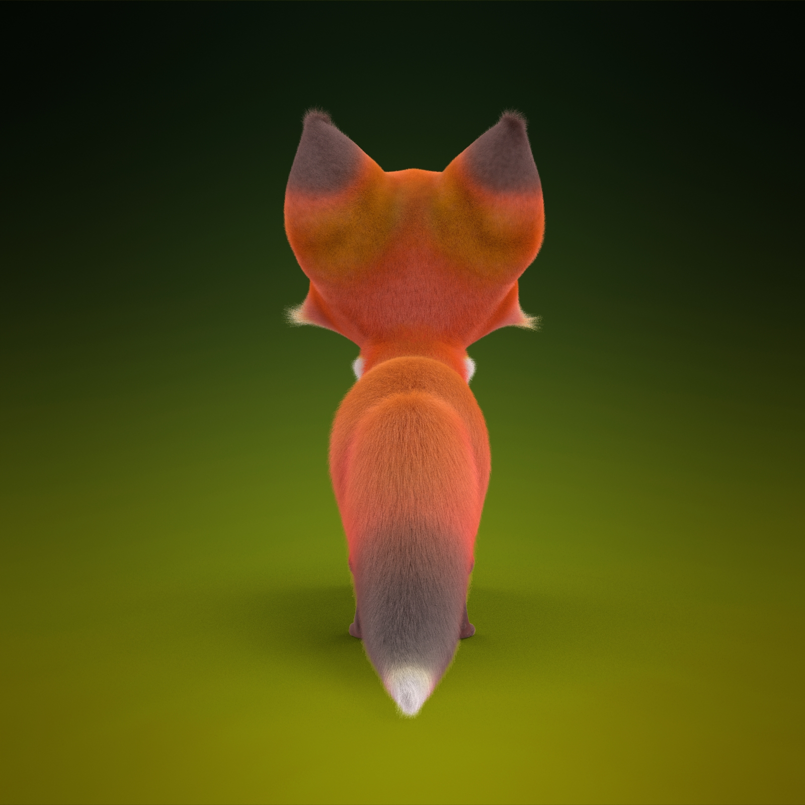 cute cartoon fox fur 3d max