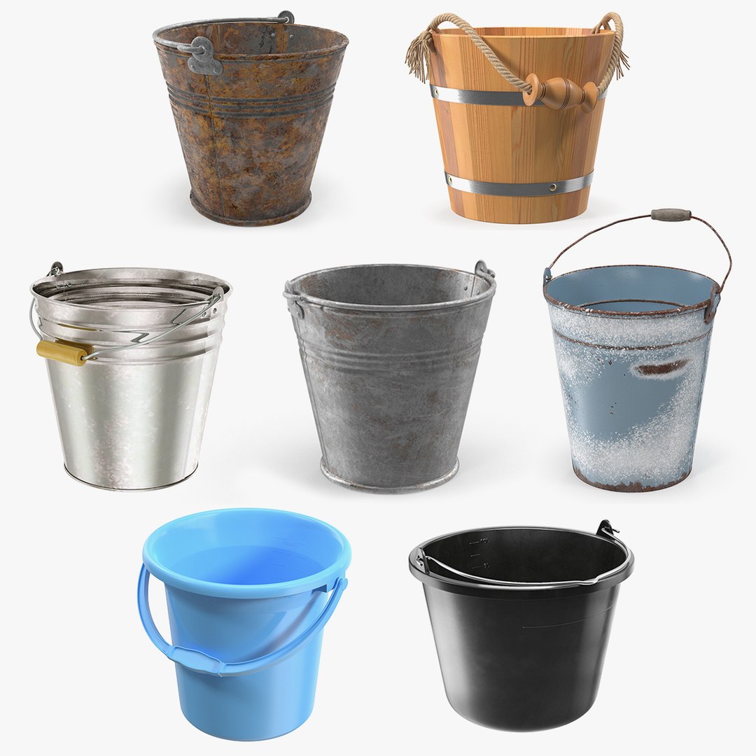 Buckets Collection 5 3D model preview