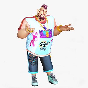 Cartoon Rigged Dancer Man-Kali Character 3D Model 3D