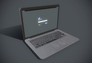 Laptop Low poly 3D model