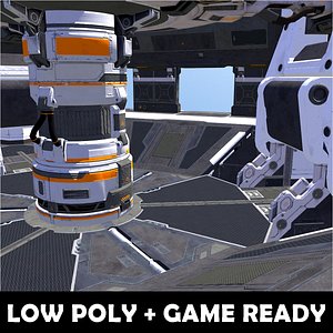 Futuristic Aircraft Base  - Low Poly 3D model