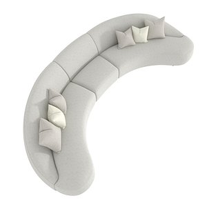 3D Bernhardt Interiors  Calder Fabric Sectional