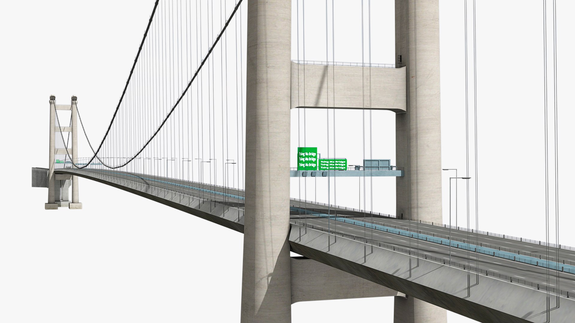 Suspension Tsing Ma Bridge 3D model preview