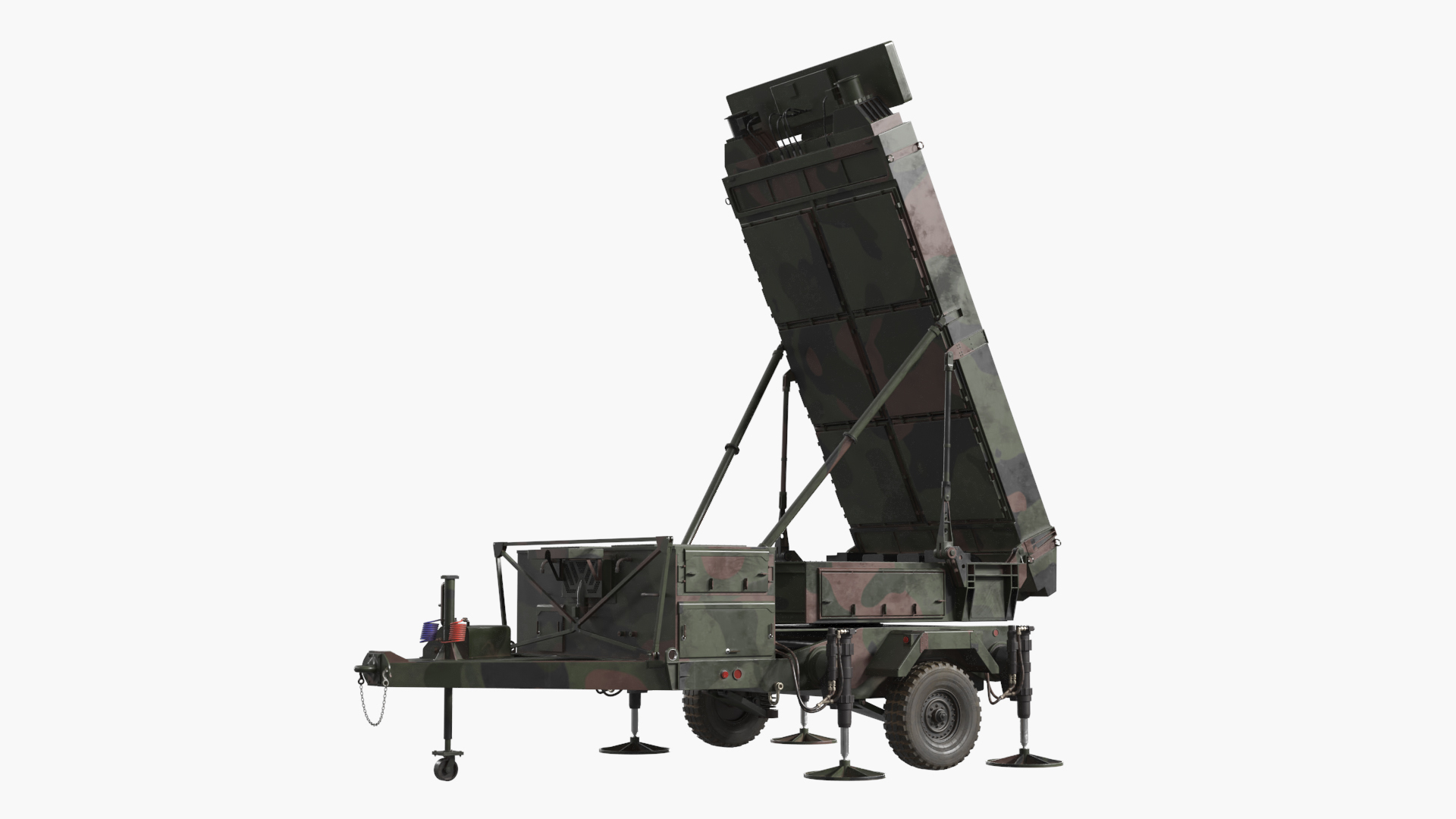 Sistema de radar ar-solo AN-TPS-80 implantado e equipado. Modelo 3D ...