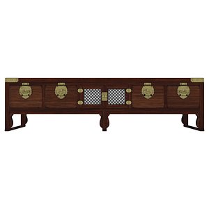 3D model Game Ready Korean Traditoinal Low Drawer