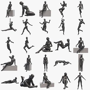 3D model Mannequin Female Collection 25 Pose