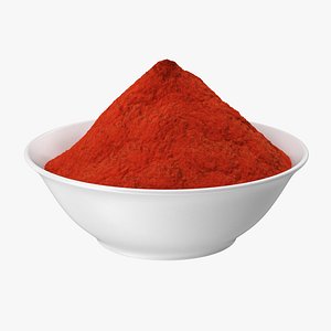 3d bowl red curry powder model