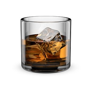 3D model whiskey glass