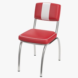 3D Retro diner chair 1 model