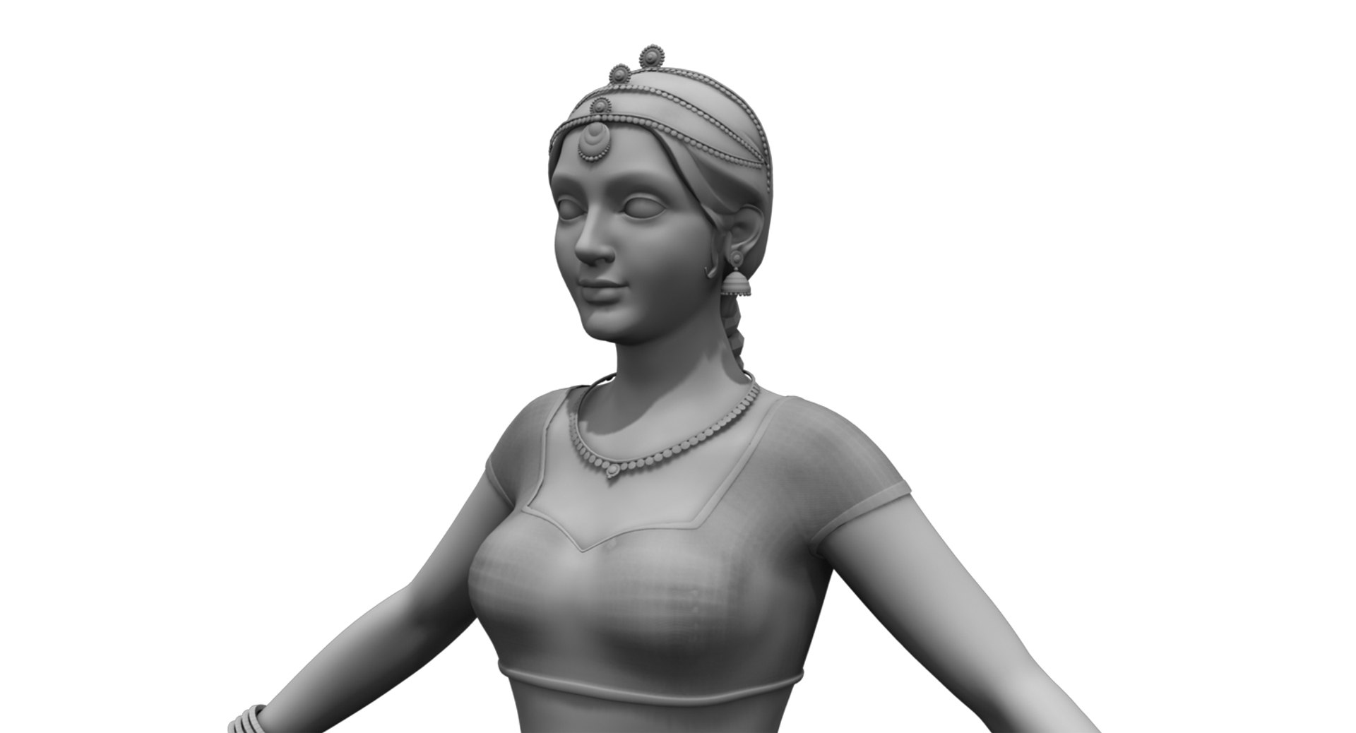 Indian Dancing Folk Girl 3D Model - TurboSquid 1496922