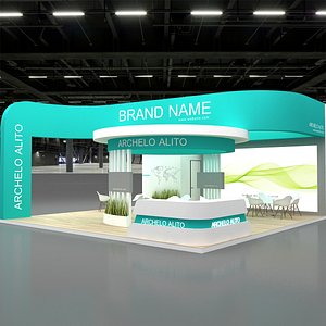 3D Pack 20- 5 Exhibition 3 Side Open model