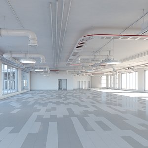 office building interior exterior 3D