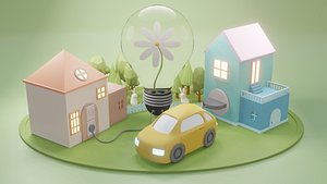 3D model Eco green village concept