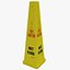Cono de suelo mojado amarillo