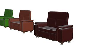 colored armchair sofa 3D