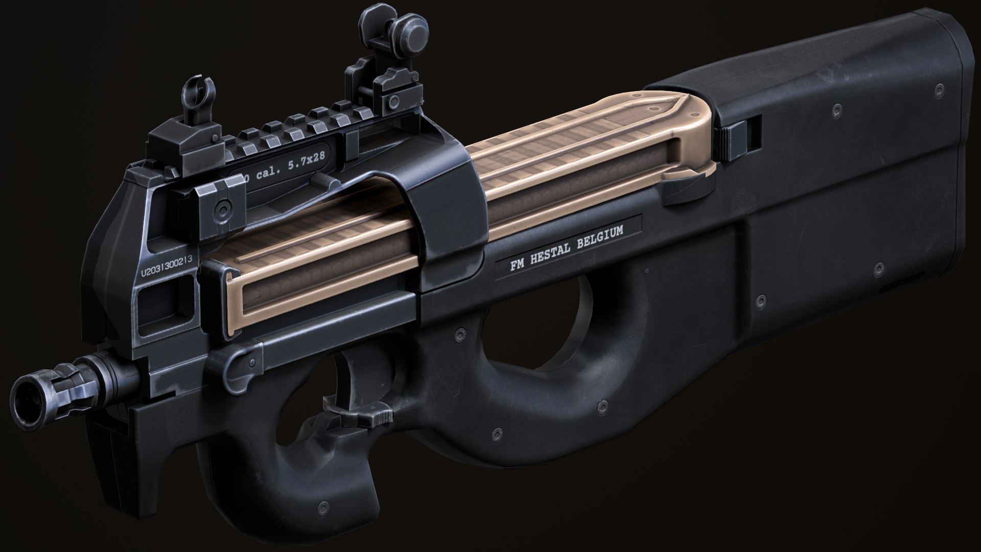 3d P90 Submachine Gun - Lowpoly Mobile Ready Model - Turbosquid 1977501