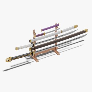 Japanese Furniture Kit - 3 Swords kit 3D model