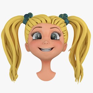 Cartoon Girl Head B1