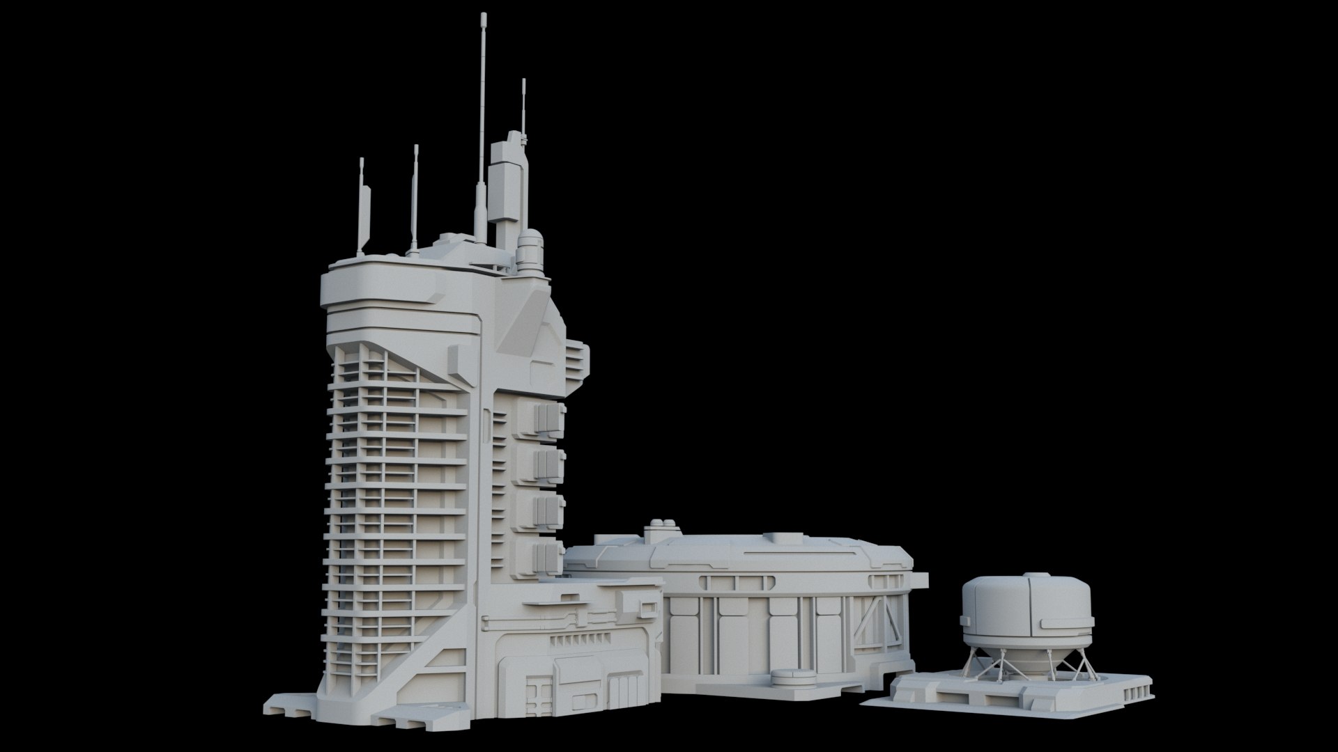 Sci-Fi Industrial Complex 3D model - TurboSquid 2124898