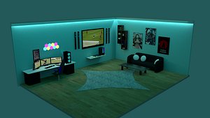 isometric Gaming room 3D model