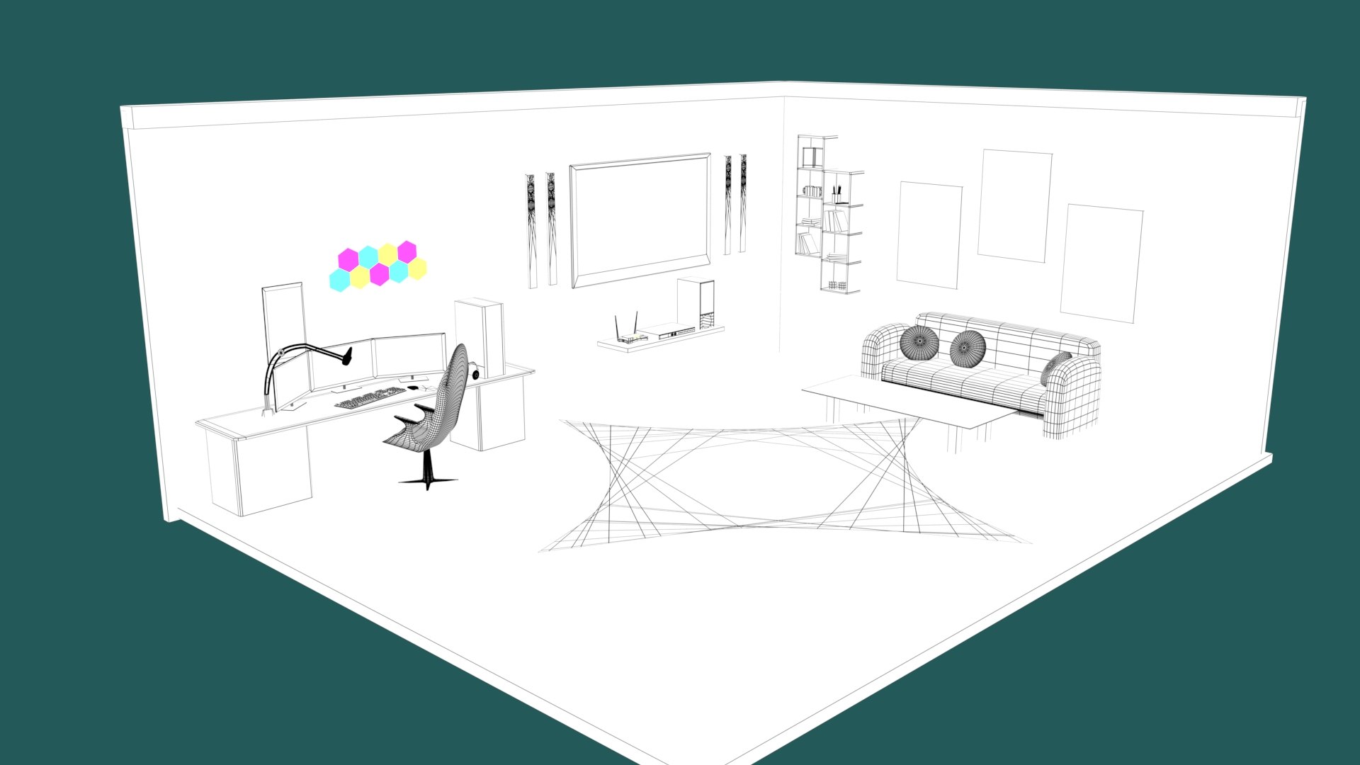 isometric Gaming room 3D model https://p.turbosquid.com/ts-thumb/BH/t0RN3o/zT/wireframe/jpg/1729932354/1920x1080/fit_q87/31f14ca4633ad323a1e2f9a37ab9ad843d1b4b78/wireframe.jpg