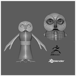 Cartoon Owl- base mesh