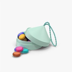 3d model green box macarons