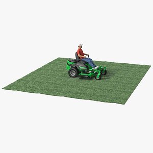 Man With Zero Turn Mower Generic Fur Rigged