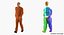 builder wearing orange long 3D model