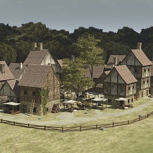European Medieval Village 3D model