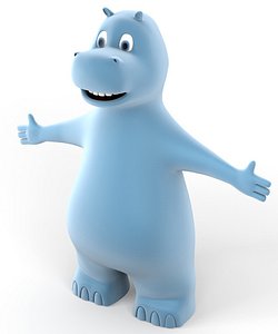 3d hippo animation