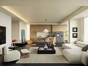 3D modern living room model