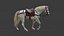 Modelo 3D animado de caballo blanco de alta calidad