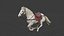 Modelo 3D animado de caballo blanco de alta calidad