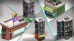 3d model urban building market beer