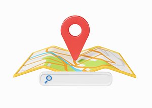 Map Find Location 3D Icon illustration
